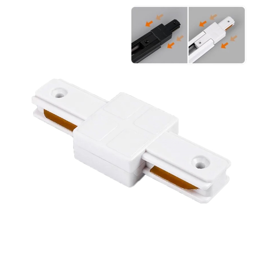 1-phase straight connector for track lighting, white