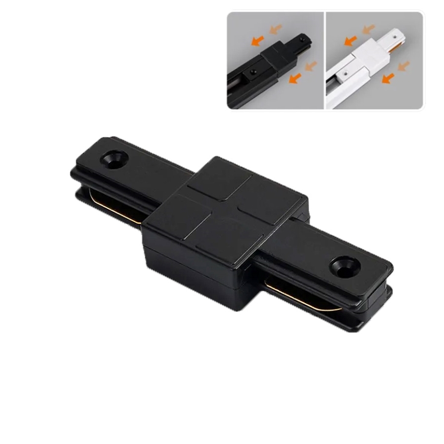 1-Phase Straight Track Lighting Connector, Black