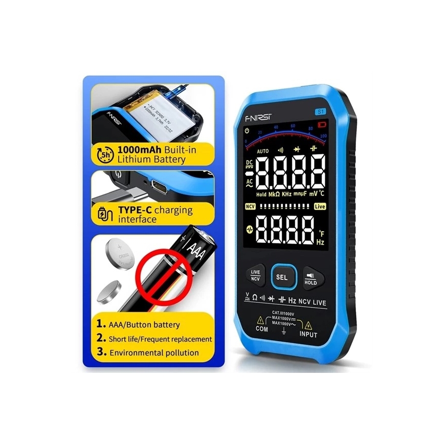 1000 mAh 5V Multimeter