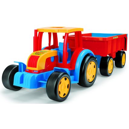 102 cm Tractor with Trailer - Red/Blue/Yellow