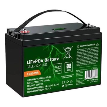 12.8V/100Ah LiFePO4 Battery with Built-in Display