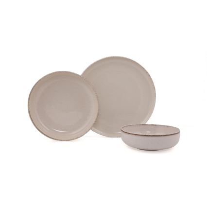 12-piece beige porcelain dinnerware set
