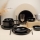 12-piece black porcelain dinner set