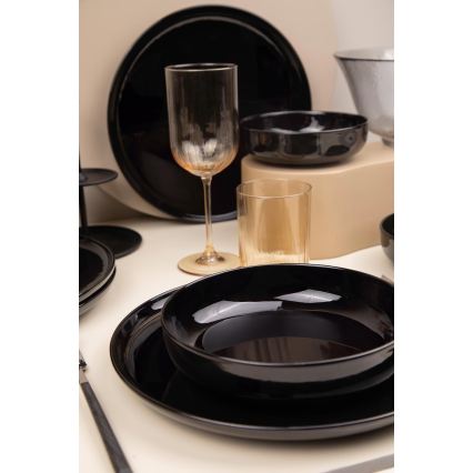 12-piece black porcelain dinner set