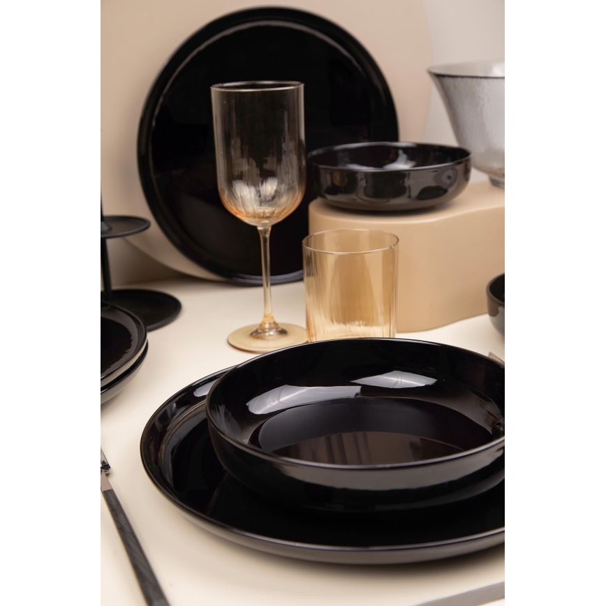 12-piece black porcelain dinner set