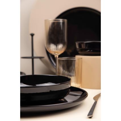 12-piece black porcelain dinner set