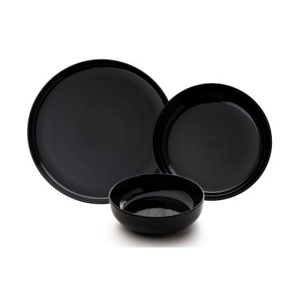 12-piece black porcelain dinner set