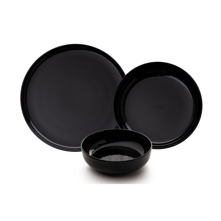 12-piece black porcelain dinner set