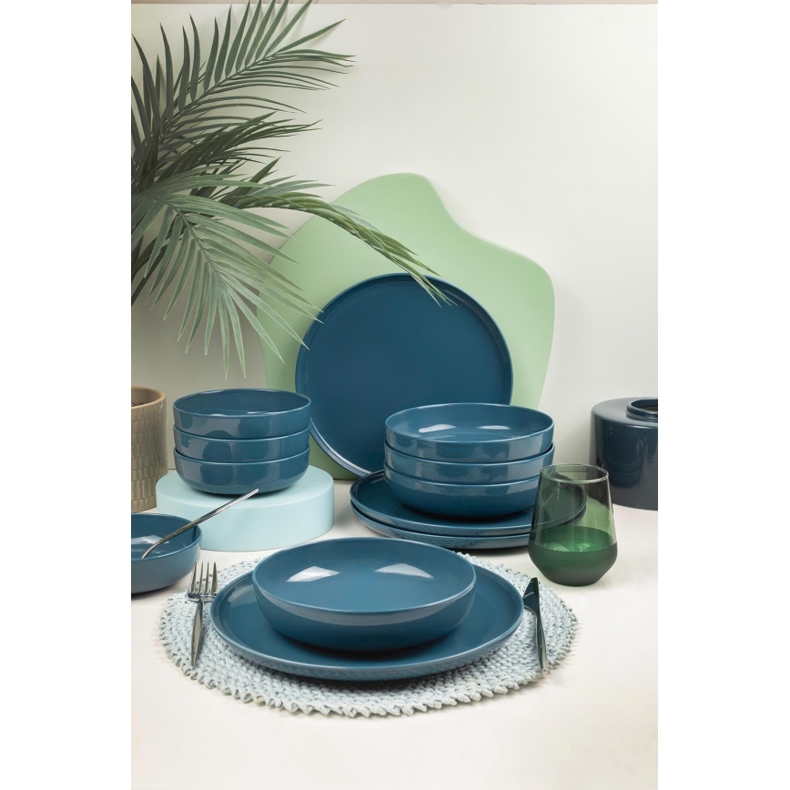 12-piece dinner set blue/porcelain
