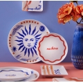12-piece dinner set red/blue/white/porcelain