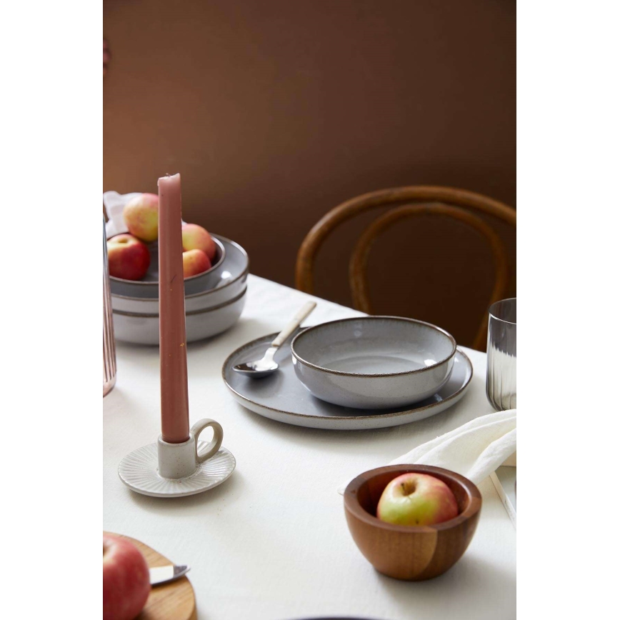 12-piece dinnerware set, gray porcelain