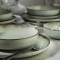 12-piece green porcelain dinner set