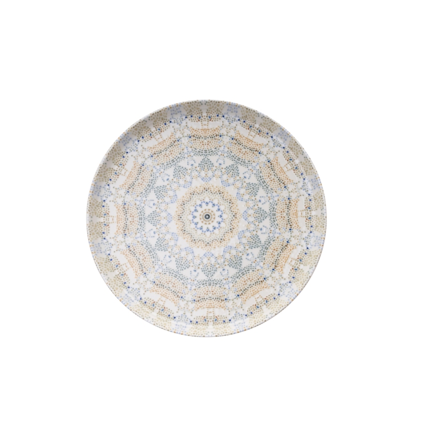 12-piece multicolored porcelain dinner set