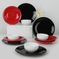 12-piece multicolored stoneware dinner set