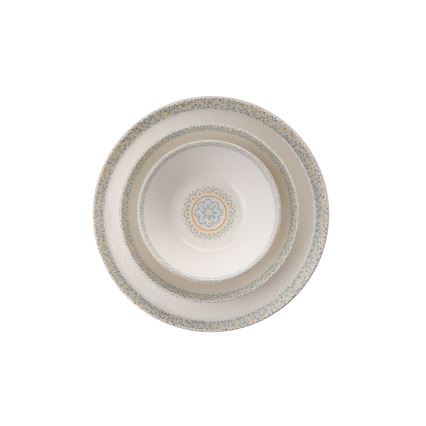 12-piece porcelain dinnerware set in green