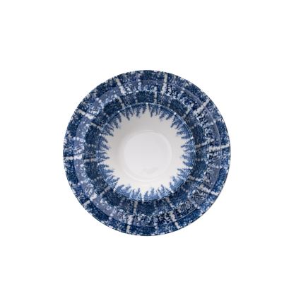 12-piece porcelain dinnerware set – white/blue