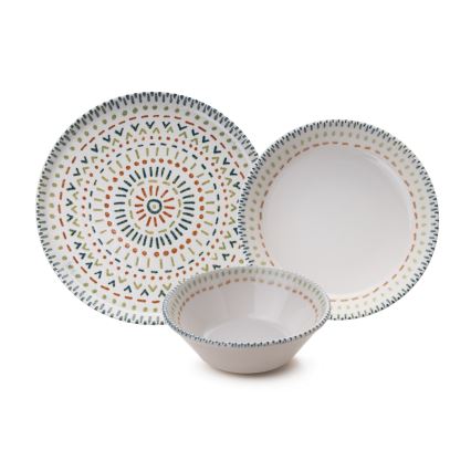 12-piece vibrant porcelain dinnerware set