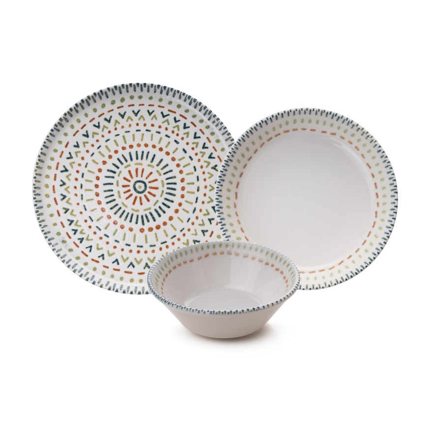 12-piece vibrant porcelain dinnerware set