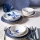 14-piece white and blue porcelain dinner set
