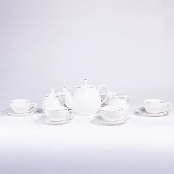 15-piece white porcelain coffee set