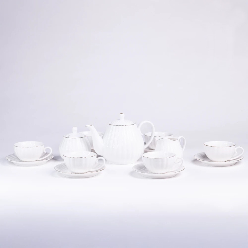 15-piece white porcelain coffee set