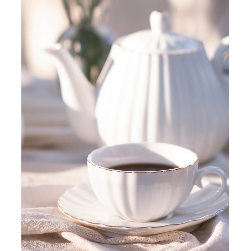 15-piece white porcelain coffee set