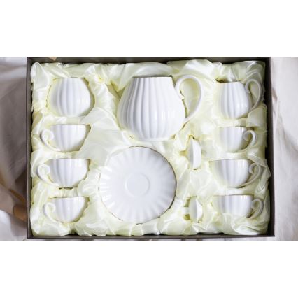 15-piece white porcelain coffee set