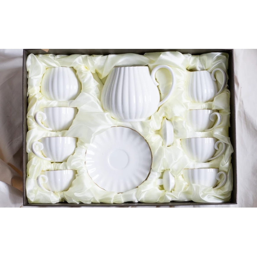 15-piece white porcelain coffee set