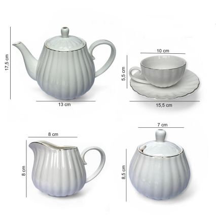 15-piece white porcelain coffee set