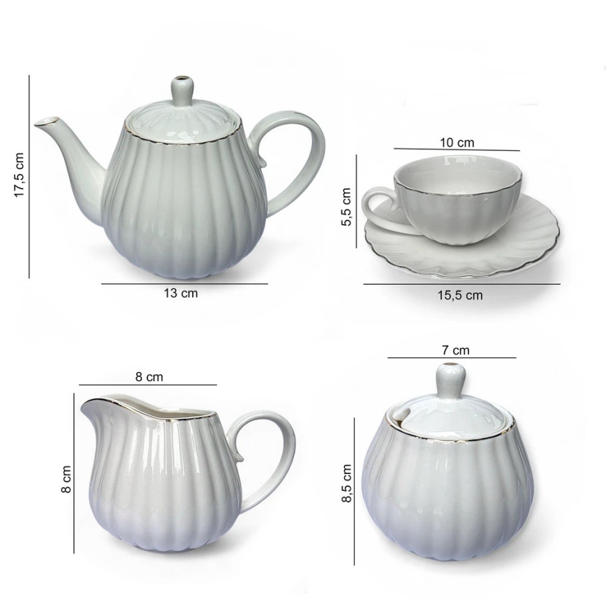 15-piece white porcelain coffee set