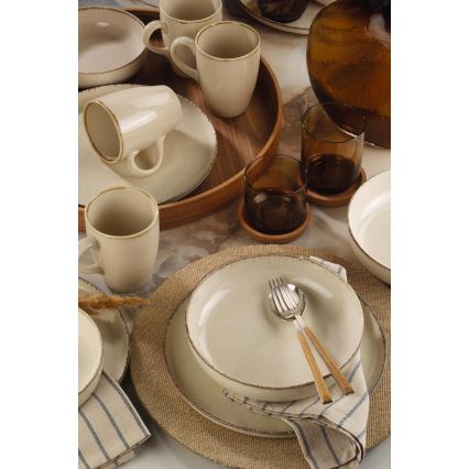 16-Piece Beige Porcelain Dinner Set