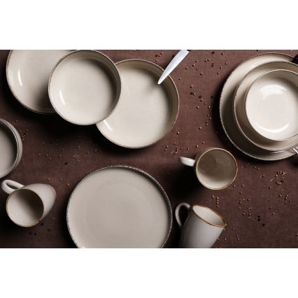 16-Piece Beige Porcelain Dinner Set