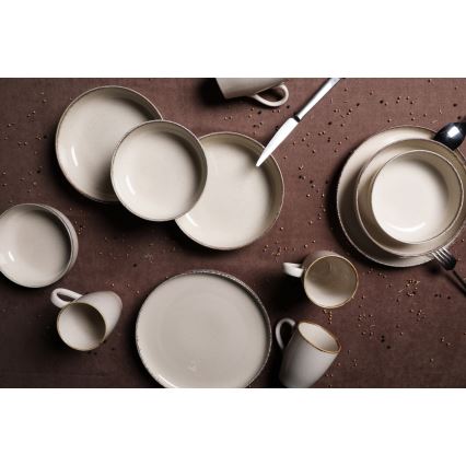16-Piece Beige Porcelain Dinner Set