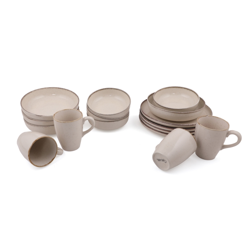 16-Piece Beige Porcelain Dinner Set