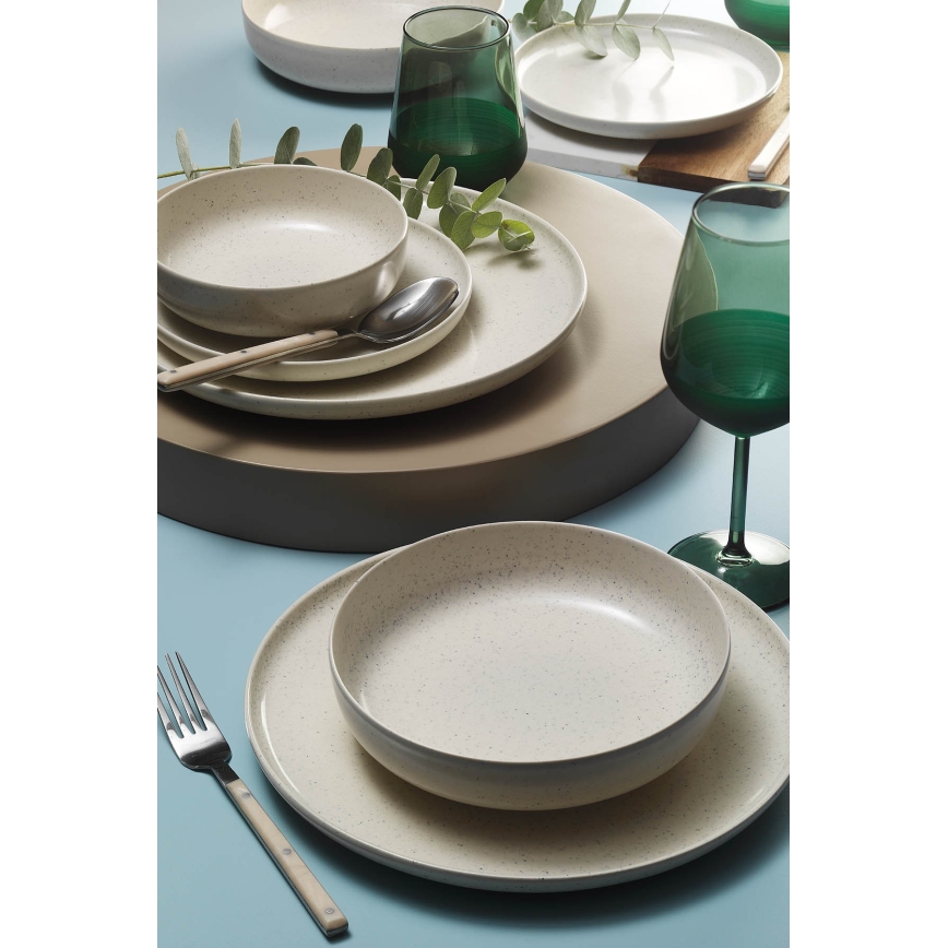 16-piece beige porcelain dinnerware set