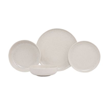 16-piece beige porcelain dinnerware set