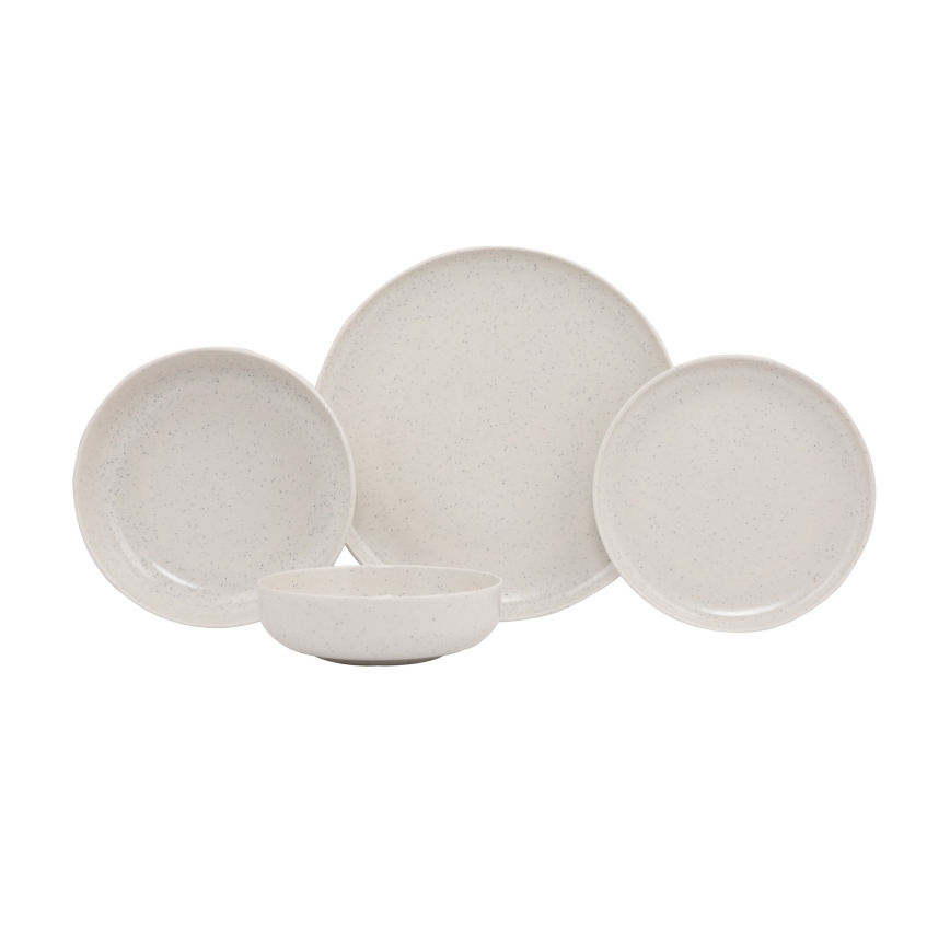 16-piece beige porcelain dinnerware set