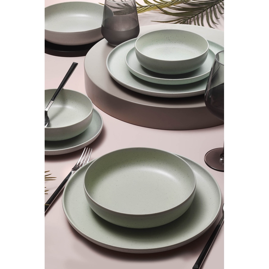 16-piece dinner set, green/porcelain