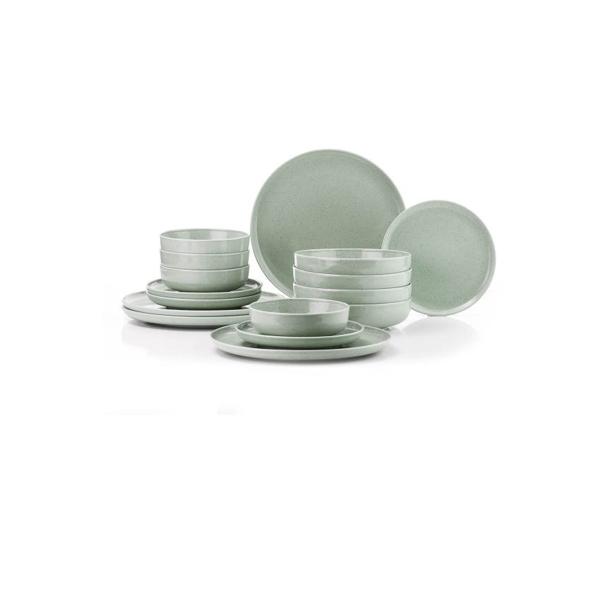 16-piece dinner set, green/porcelain