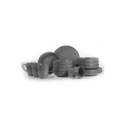 16-piece gray porcelain dinnerware set