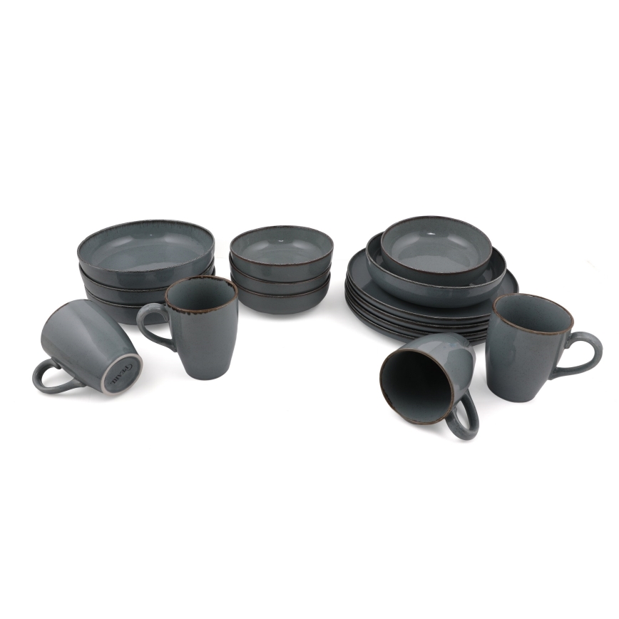 16-piece gray porcelain dinnerware set