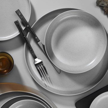 16-piece grey porcelain dinnerware set