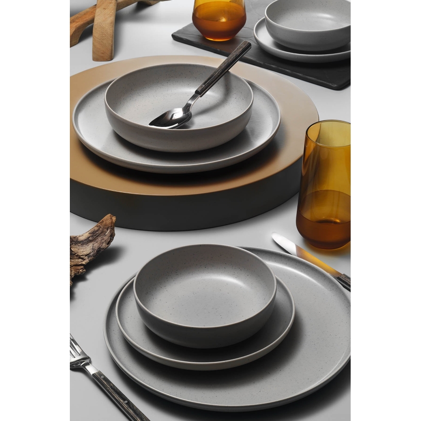 16-piece grey porcelain dinnerware set