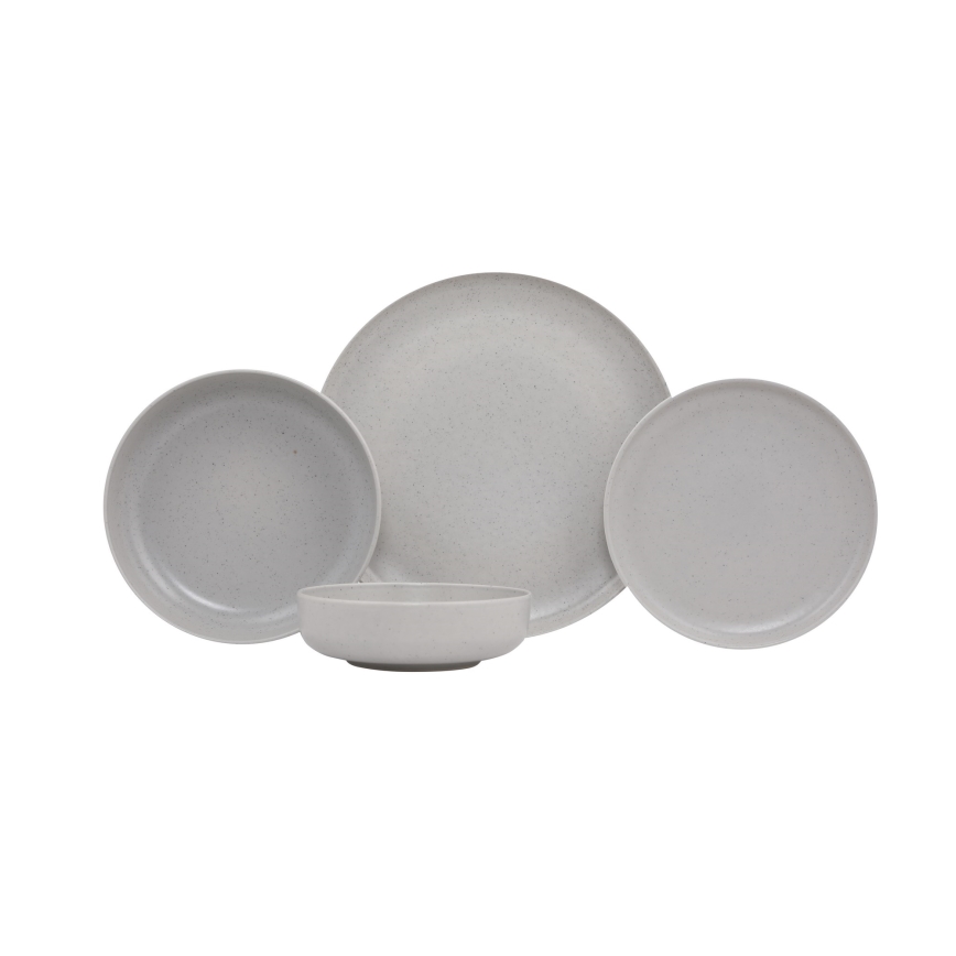 16-piece grey porcelain dinnerware set