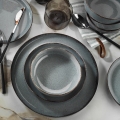 16-piece porcelain dining set in gray