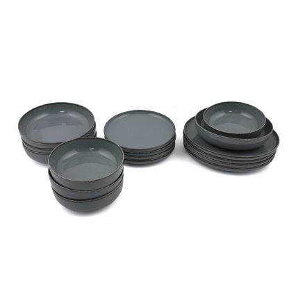 16-piece porcelain dining set in gray