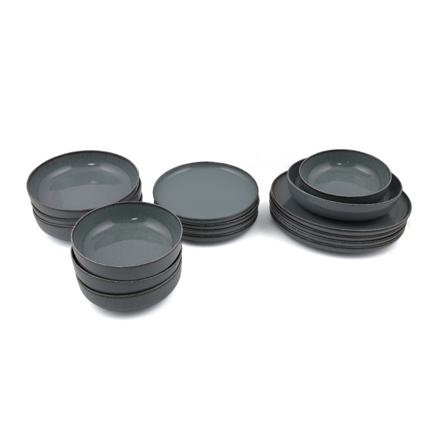 16-piece porcelain dining set in gray