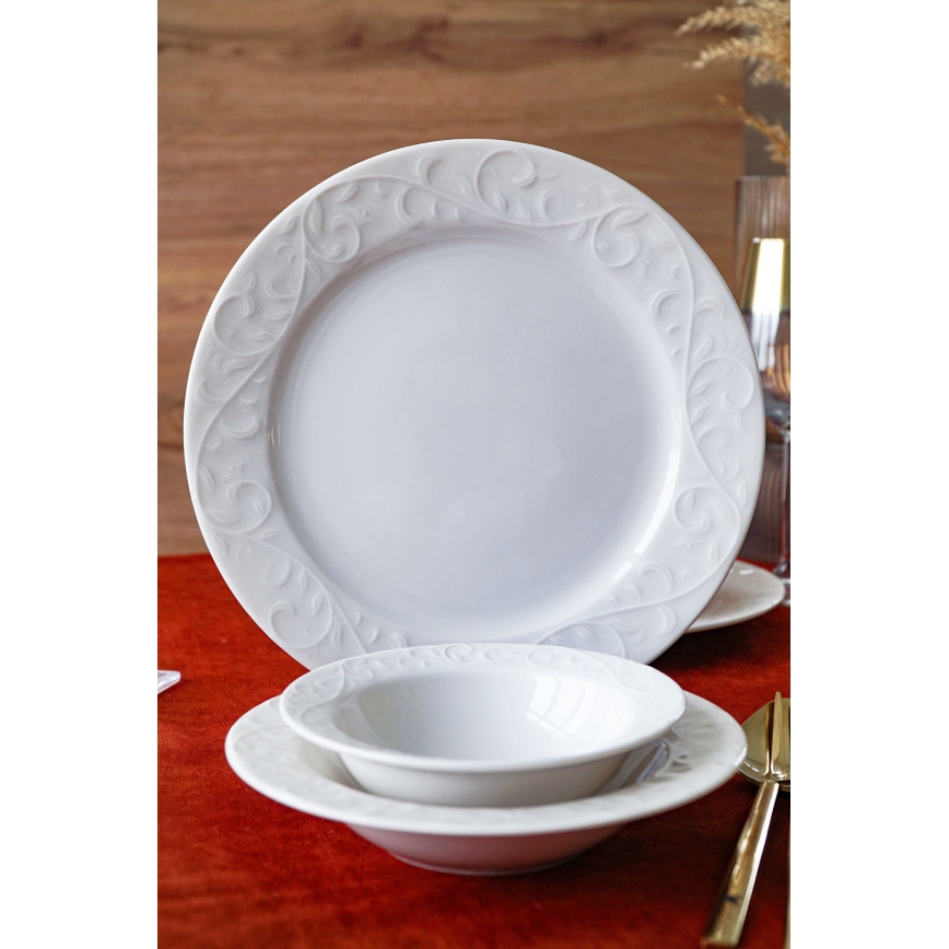 18 pcs White/Porcelain Dinner Set