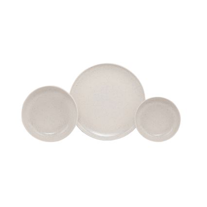 18-piece beige porcelain dinnerware set