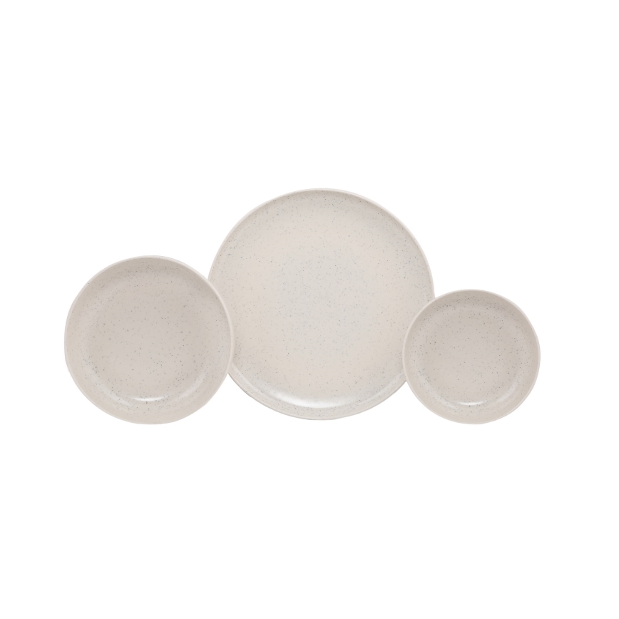 18-piece beige porcelain dinnerware set